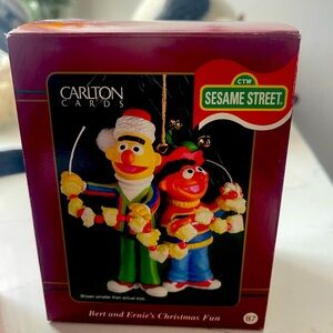 Vintage Carlton Cards Sesame Street Bert & Ernie Christmas Ornament